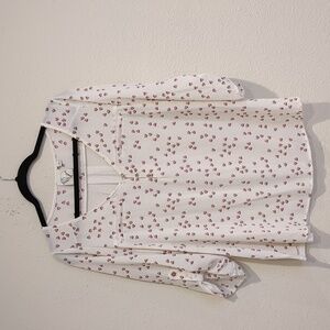 Janet Chung Pink Hearts Long Sleeve Blouse Size 1X